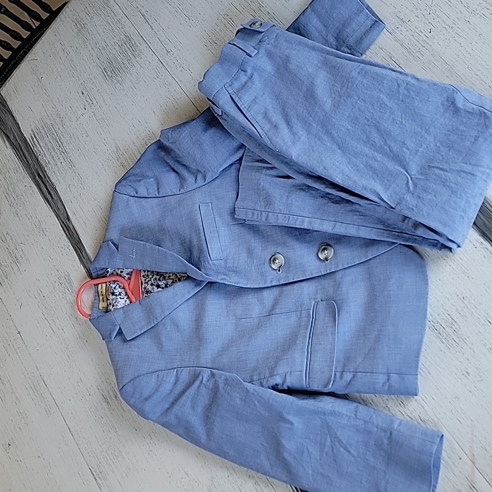 Class Club Boys Sz 7 Blue Chambray Blazer and Dress Pants